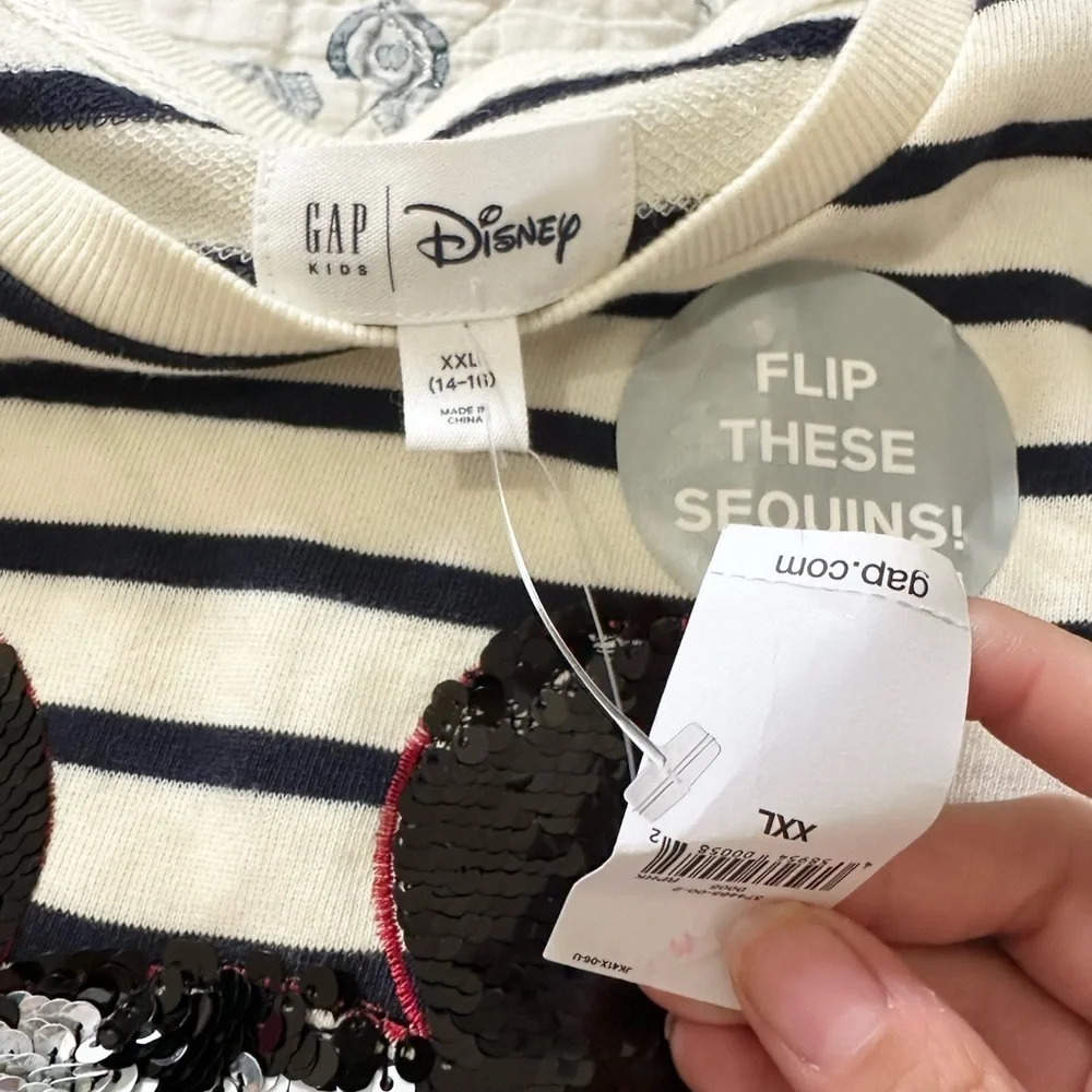 Gap x Disney sequin Minnie Mouse dress stripes NWT XXL